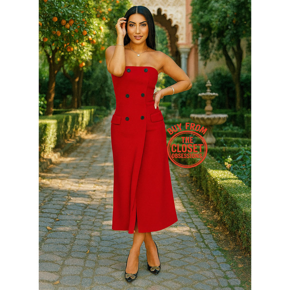 ZARA BLOGGER FAVE!!! Midi Dress with Front Slit NWT - Picture 1 of 16